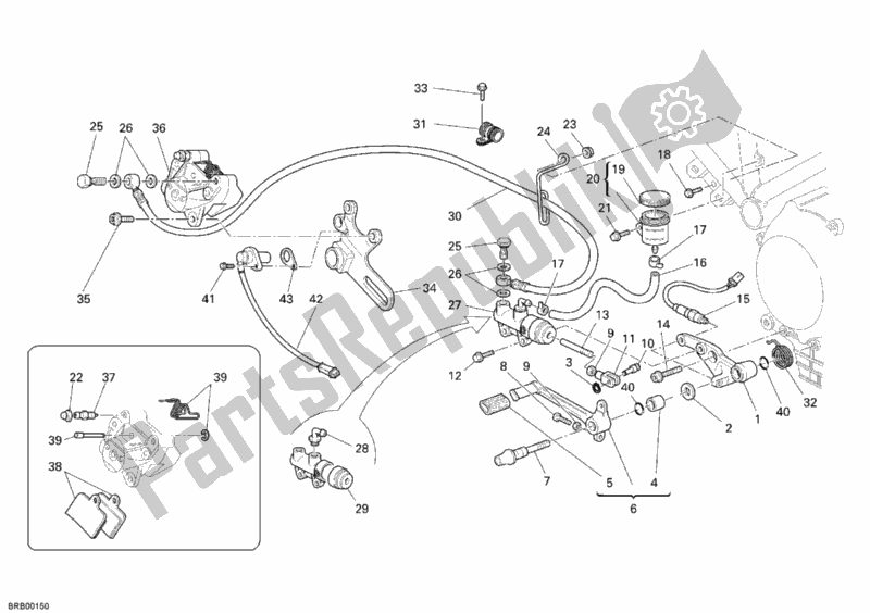 Tutte le parti per il Sistema Frenante Posteriore del Ducati Sport ST4 S USA 996 2005